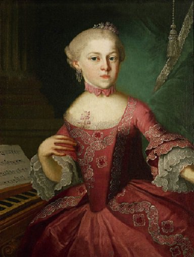 Pietro Lorenzoni (attr.), Nannerl Mozart in Gala Dress, 1762-1763 (Salzburg, Stiftung Mozarteum)