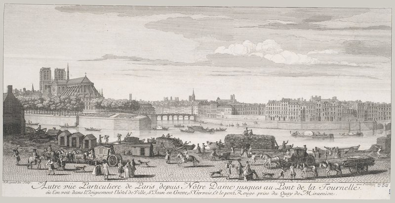 ‘Autre Vue Particulière de Paris depuis Nôtre Dame, Jusques au Pont de la Tournelle’, undated eighteenth-century engraving