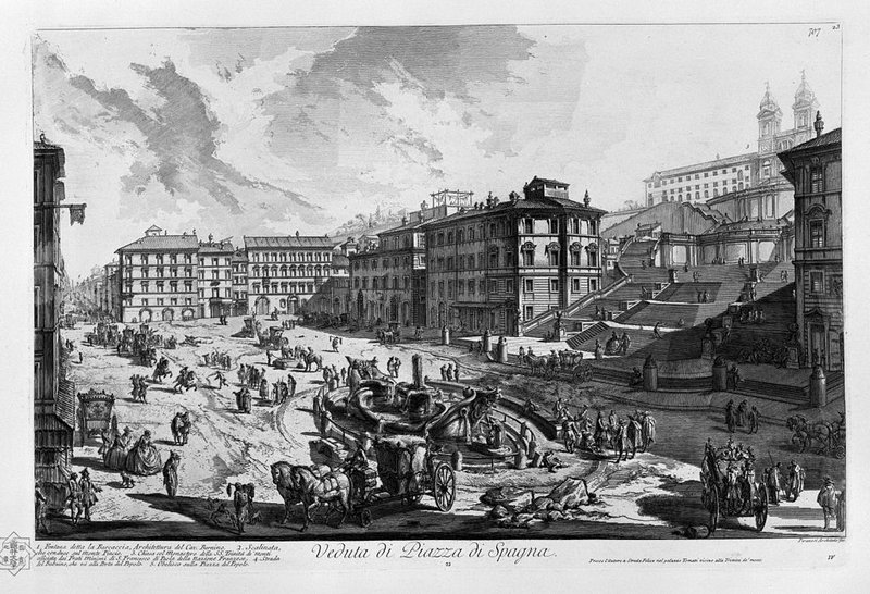 ‘Veduta di Piazza di Spagna’ from Giovanni Battista Piranesi, Vedute di Roma (1746-1748)
