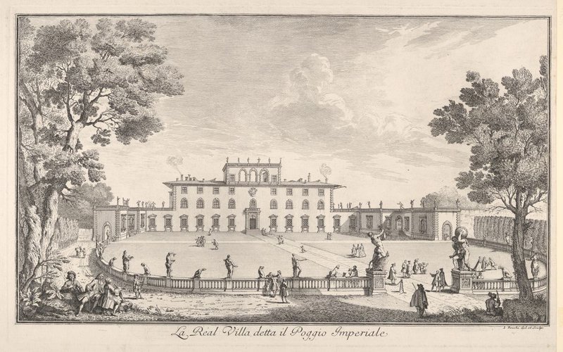 Giuseppe Zocchi, La Real Villa detta il Poggio Imperiale' from Vedute delle ville e d'altri luoghi della Toscana (1744).jpeg