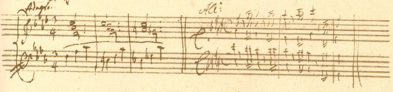W. A. Mozart's thematic catalogue, entry for the Adagio and Allegro K594