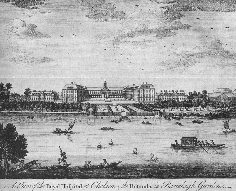 A View of theRoyal Hospital at Chelsea, & the Rotunda in Ranelagh Gardens