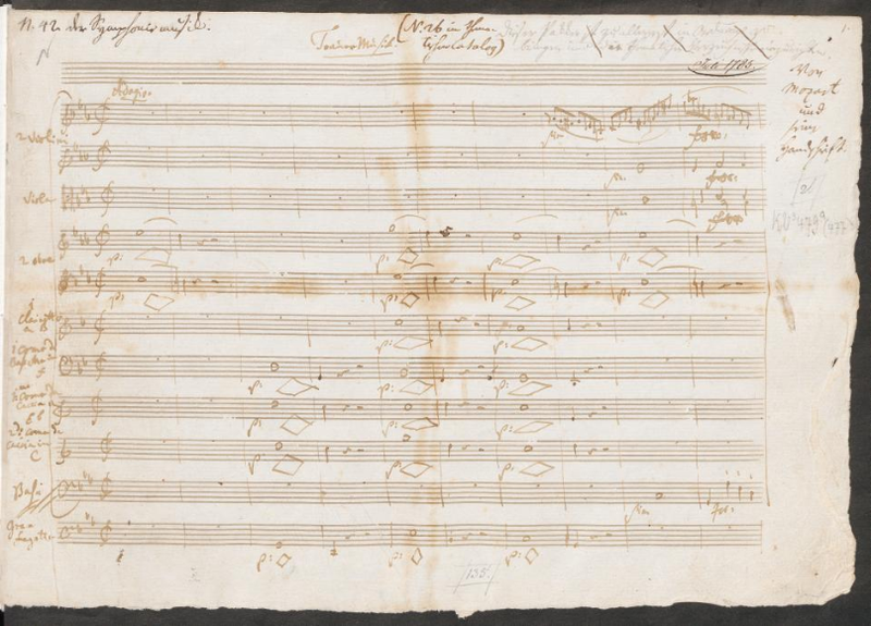 W. A. Mozart, Maurerische TrauerMusick K477, autograph score