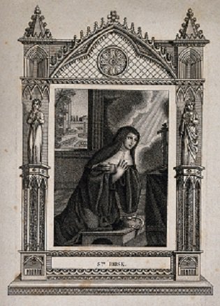 St Rosa of Viterbo, anonymous engraving, nineteenth century
