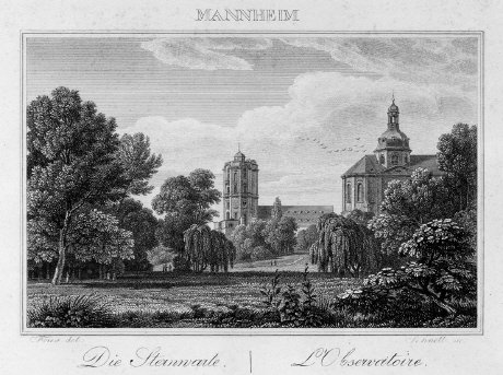 Mannheim observatory (engraving, eighteenth-century)